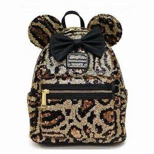 Disney Parks Loungefly Sequin Leopard Mini Backpack